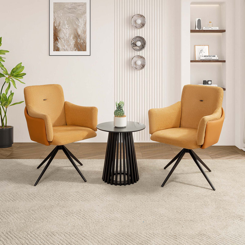 Ensemble de 2 chaises pivotantes 360 °, Orange