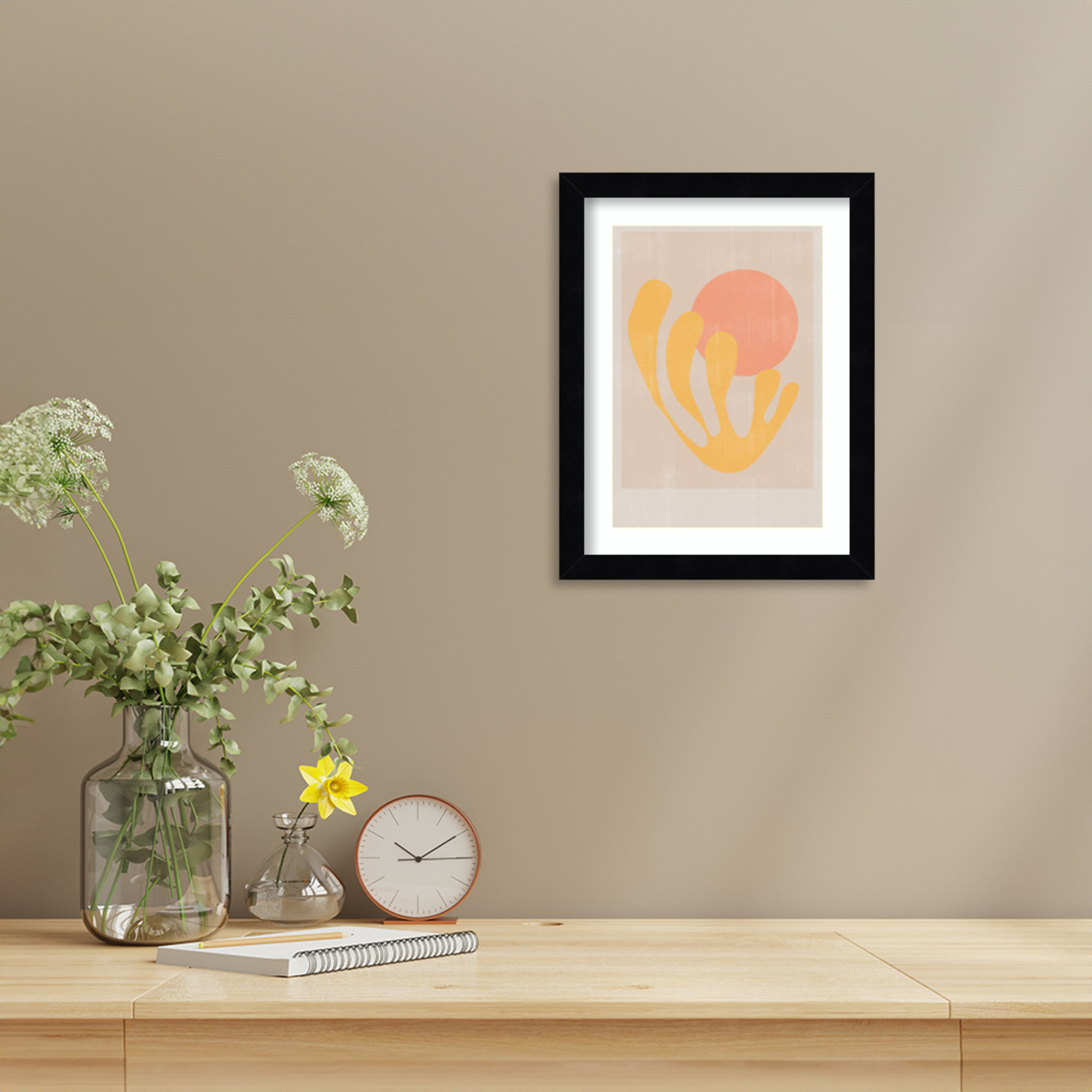 Modern Plant No 2 by The MIUUS STUDIO Wood Framed Wall Art Print, 13" H x 10" W, Black
