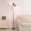 Lampe sur pied à col-de-cygne industriel en métal avec 2 ampoules DEL-346108413