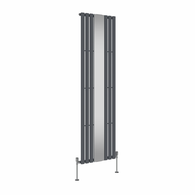 Katelin Vertical Oval Panel Radiators, Anthracite, 1800cm H x 500cm W x 61cm D