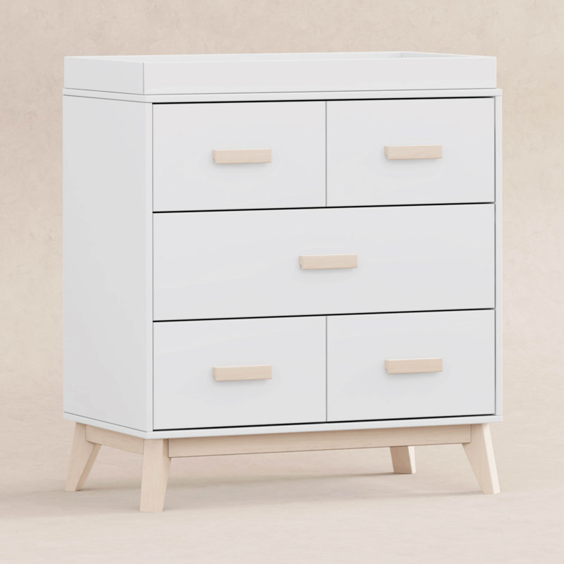 Scoot 3 Drawer Changing Table, White/Washed Natural