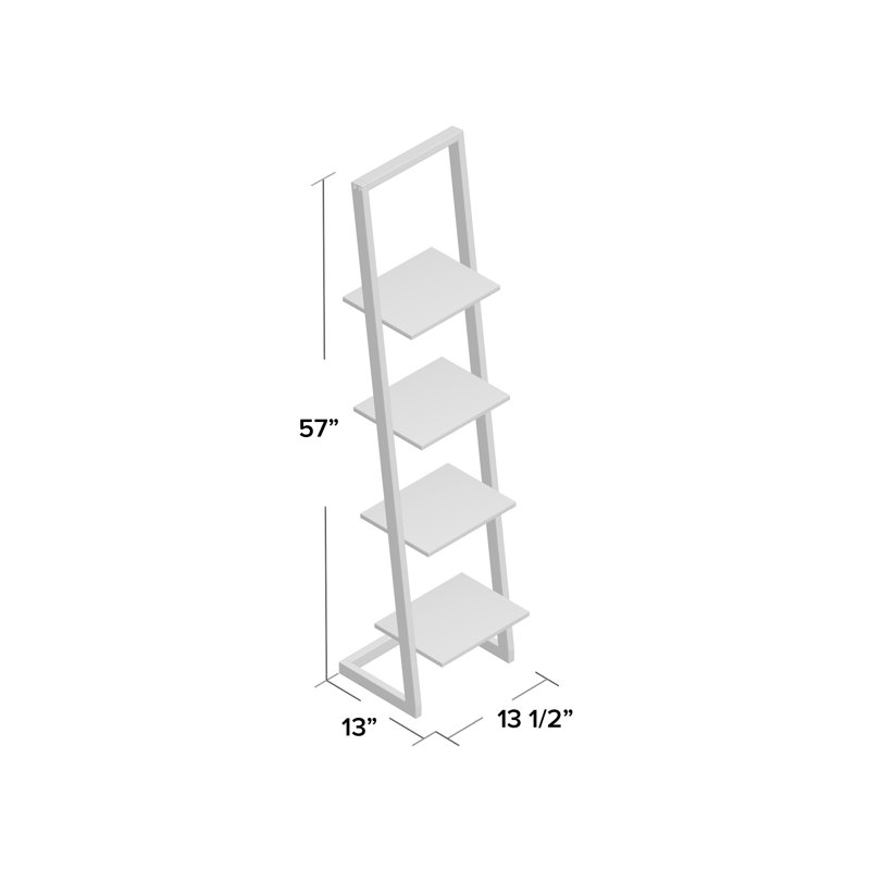 Slayter Ladder Bookcase, Faux Birch