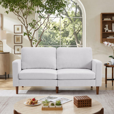 65" W Upholstered Chenille Loveseat Square Arm Sofa