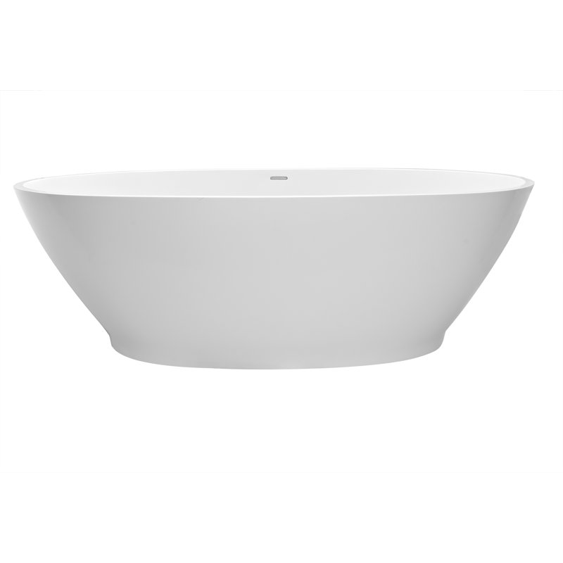 MTI Alissa 64.75" Freestanding Soaking Bathtub, Matte White