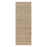 Vintage Distressed Runner Rug, Beige And Brown Geometric Pattern - Rug & Kilim