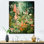 Enigma, fleurs de jardin roses et vertes 3 - tachisme, art mural