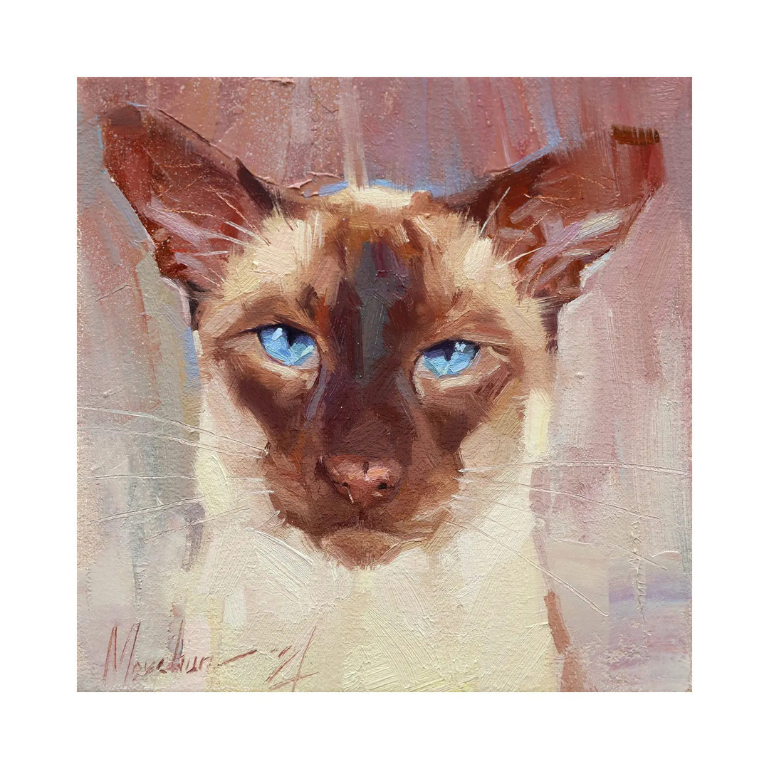 Siamkatze von Alex Movchun - Giclée auf Leinwand ohne Rahmen