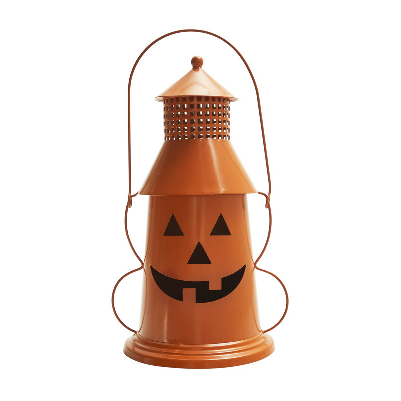 Photophore orange lanterne 12x8x6