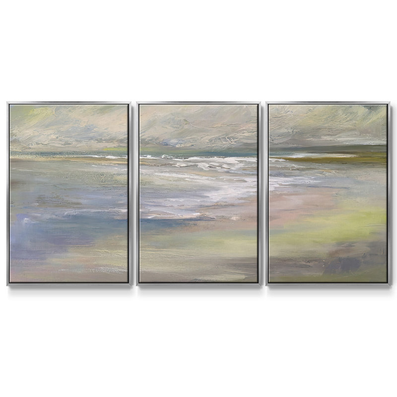 Beach Light II 3 pièces, H 36 po x l 75 po x P 2 po, Argenté