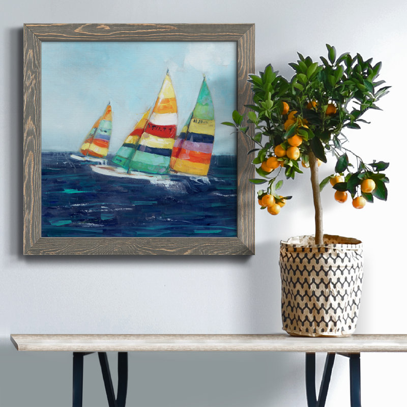 Wind Winding - Toile encadrée de qualité supérieure - prête à être accrochée, H 17 po x l 17 po x P 1,5 po
