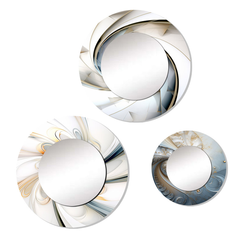 Fractale fleur joyeuse dans un miroir blanc cosmique