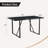 A 55-Inch Minimalist Retro Rectangular Dining Table With A Black Textured Top With Inset Rectangular Black Metal Legs.Minimalist MDF Tabletop.Meeting Various Purposes Such As Dining And Working.-620947750-620947744