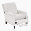 Fauteuil inclinable à dossier poussoir de style transitionnel blanc cassé auto-inclinable 1 pièce