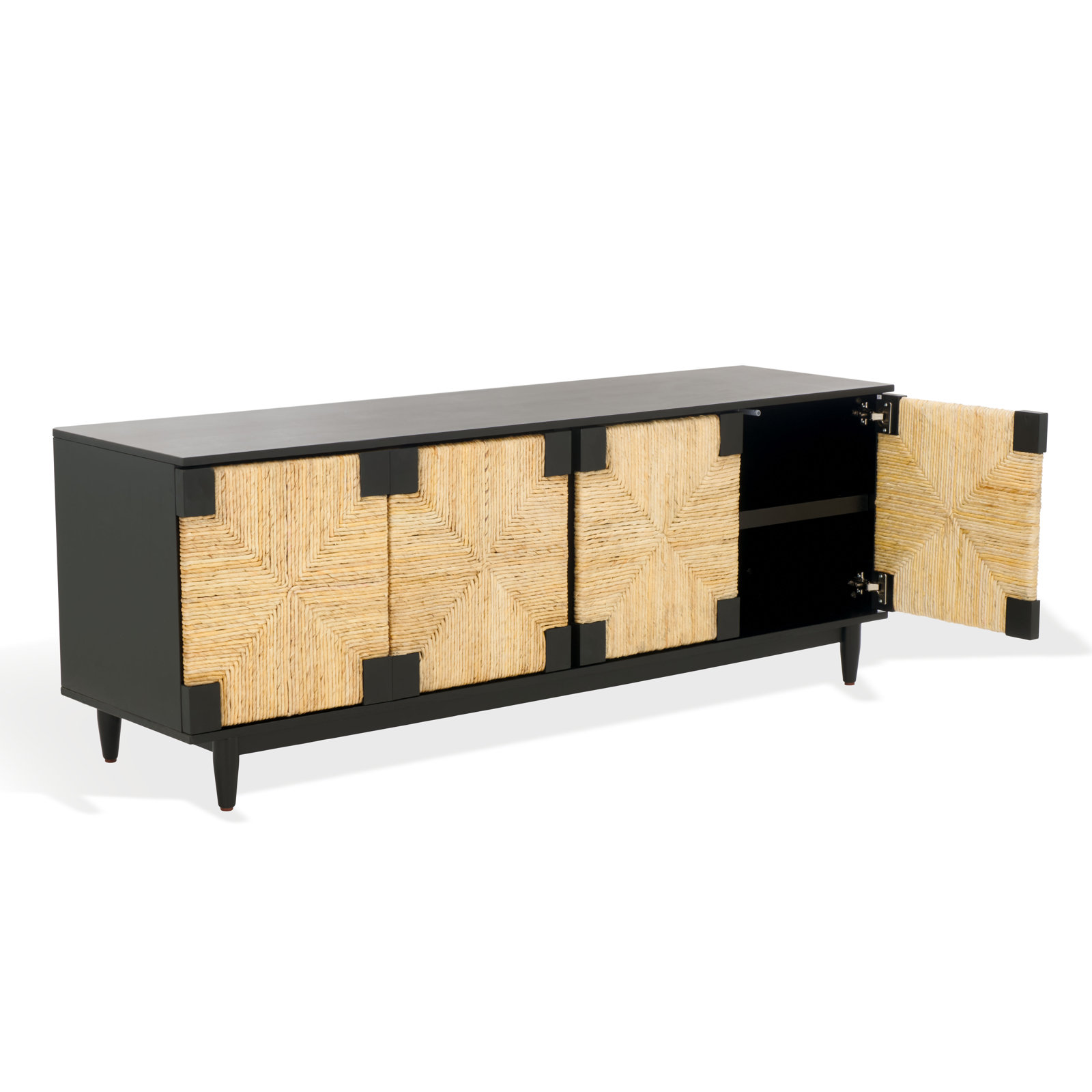 Aleja 65" Mahogany TV Stand, Black