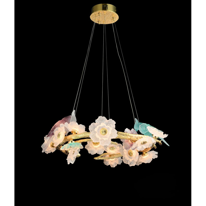 Éclairage en verre, l 35 po, H 10 po x l 28 po x P 28 po