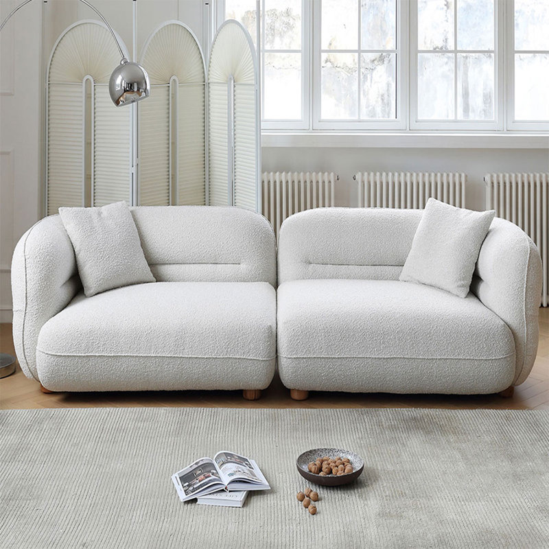 White Lint Modular Sofa cushion Loveseat