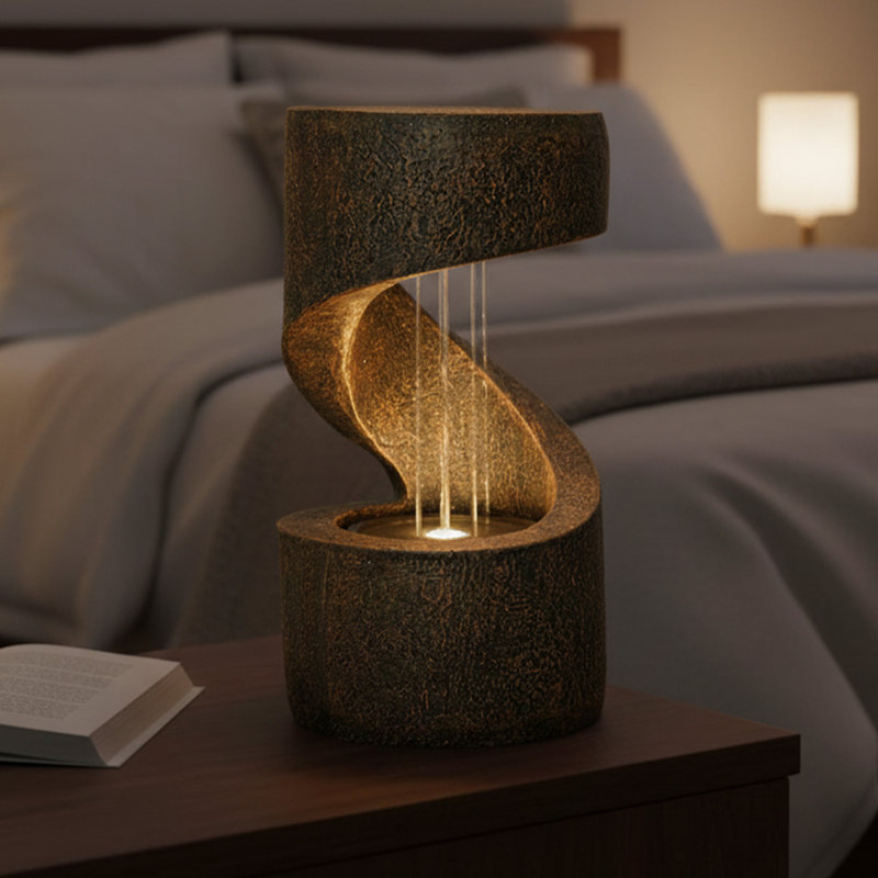 Indoor Table Top Fountain, Brown