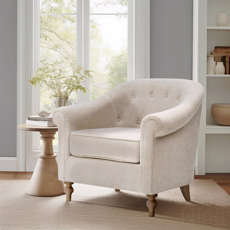 Fauteuil d'appoint avec accoudoirs - Design capitonné