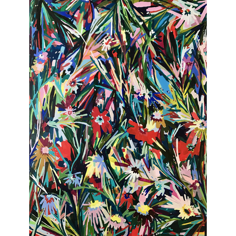 «Seeking Sun» par Mary Sullivan - Peinture, H 32 po x l 24 po, Toile tendue