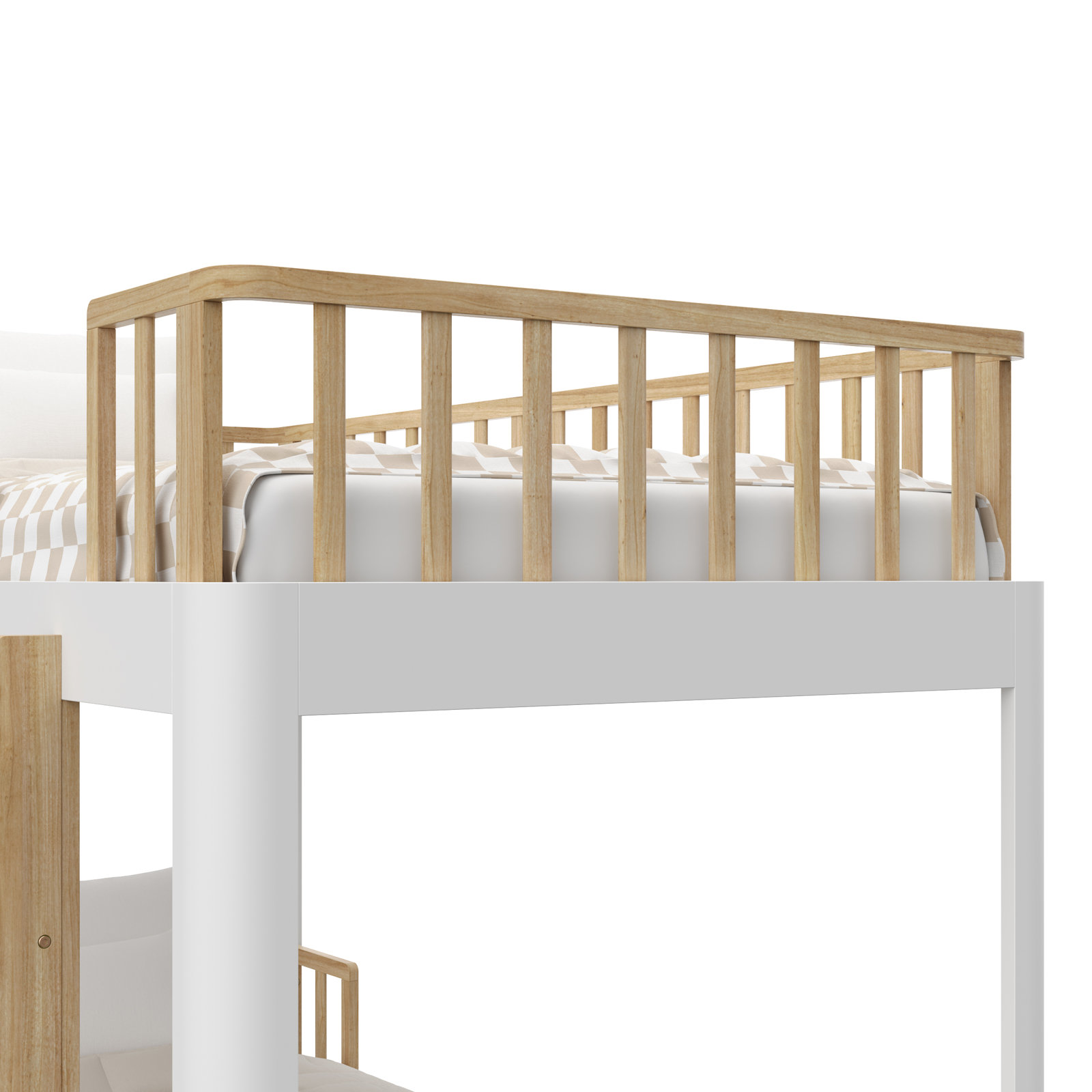 Santos Twin-Over-Twin Bunk Bed, White/Natural
