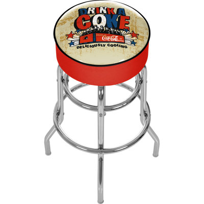 Swivel Upholstered Counter Stool with Metal Frame
