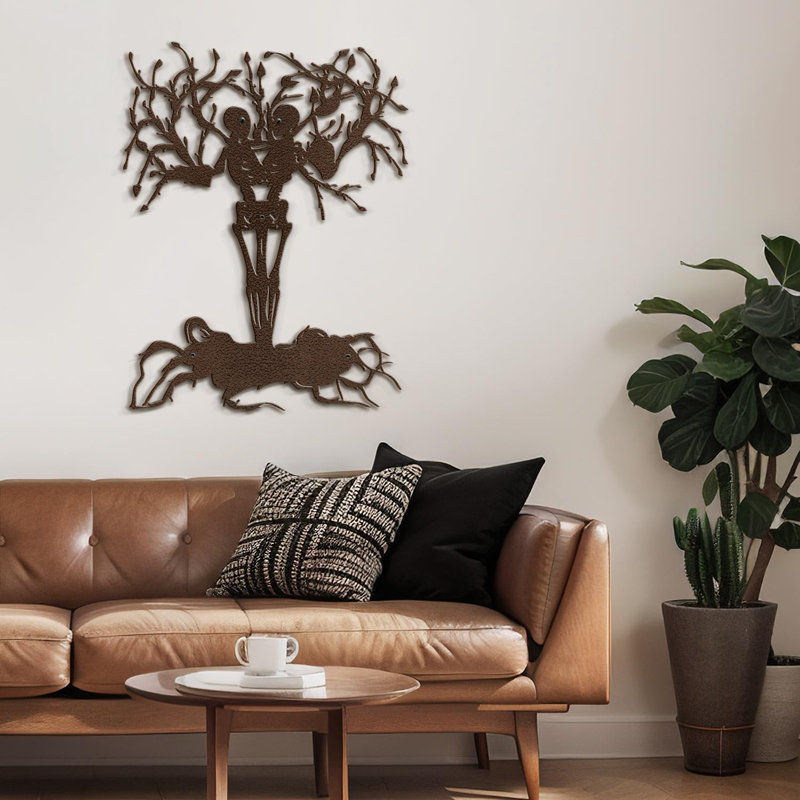 Décoration murale abstraite décorative murale forêt abstraite moderne, H 24 po x l 18,32 po x P 0,05 po, Brun