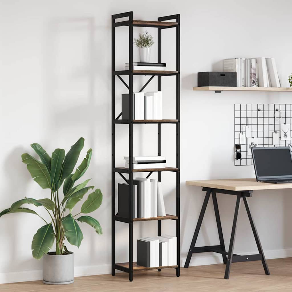 Bookcase Black Oak 80 X 30 X 153 Cm Engineered Wood