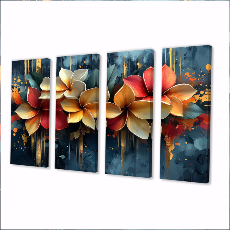 Kesterson - Art mural - Ensemble de décoration artistique, 4, H 32 po x l 64 po