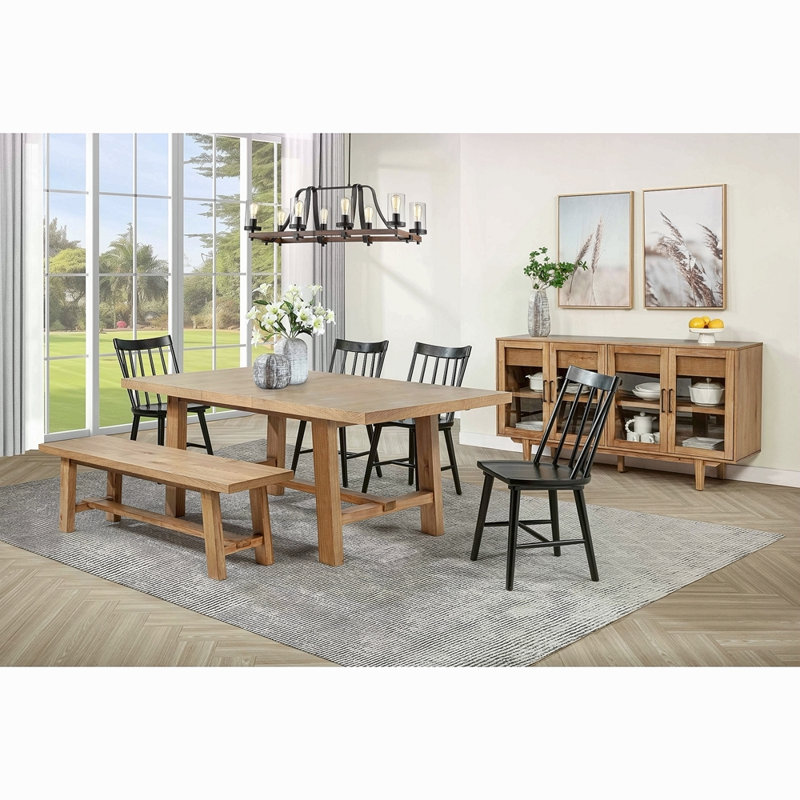 Chaise d'appoint en bois massif (ensemble de 2), Noir