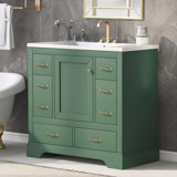 Edme 36'' Single Bathroom Vanity with Ceramic Top