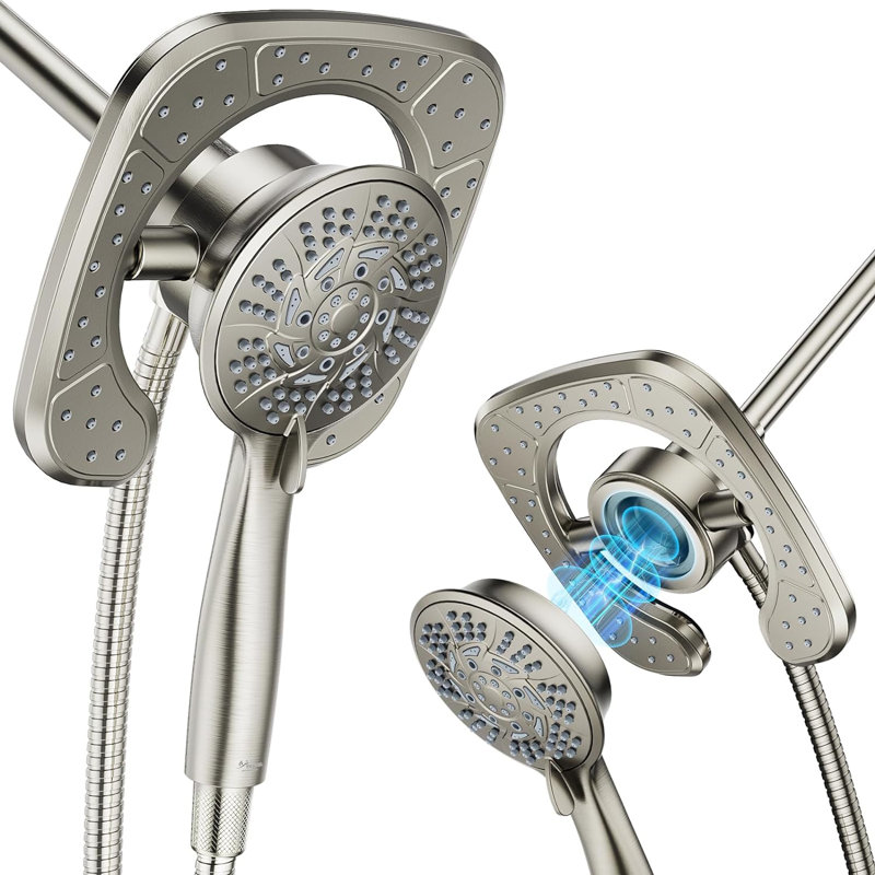 Rain Dual Shower Head 1.75 GPM GPM, Brushed Nickel