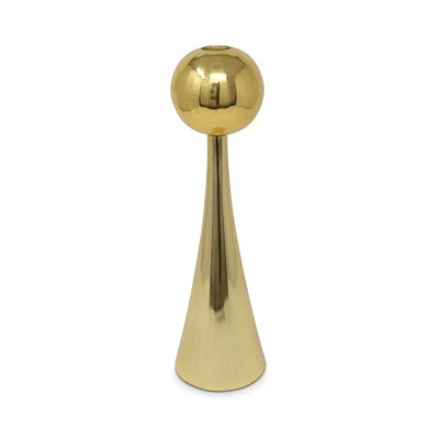 10" Gold Stainless Steel Tabletop Taper Candlestick