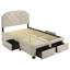 Lit de rangement rembourré à 4 tiroirs Marianna crème-221629505
