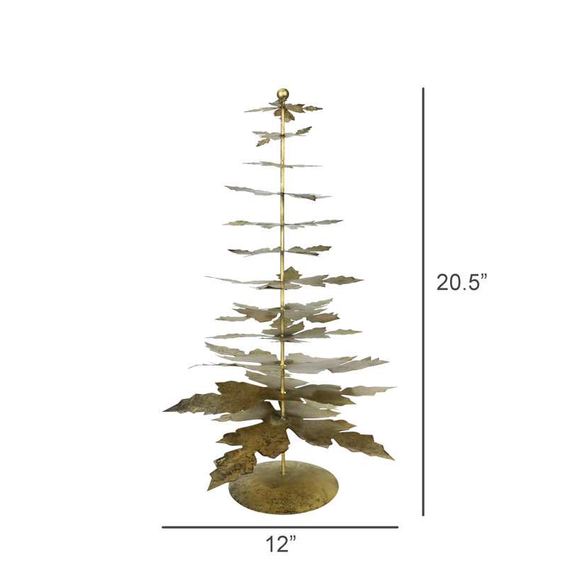 Arbre de Noël, laiton - Lrg, 20.5" H x 12" W x 12" D