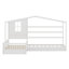 Structure en bois de lit en L avec clôture et structure à lattes-1134469662