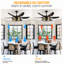 Ventilateur de plafond encastré moderne 52 po avec lumière noir mat moderne