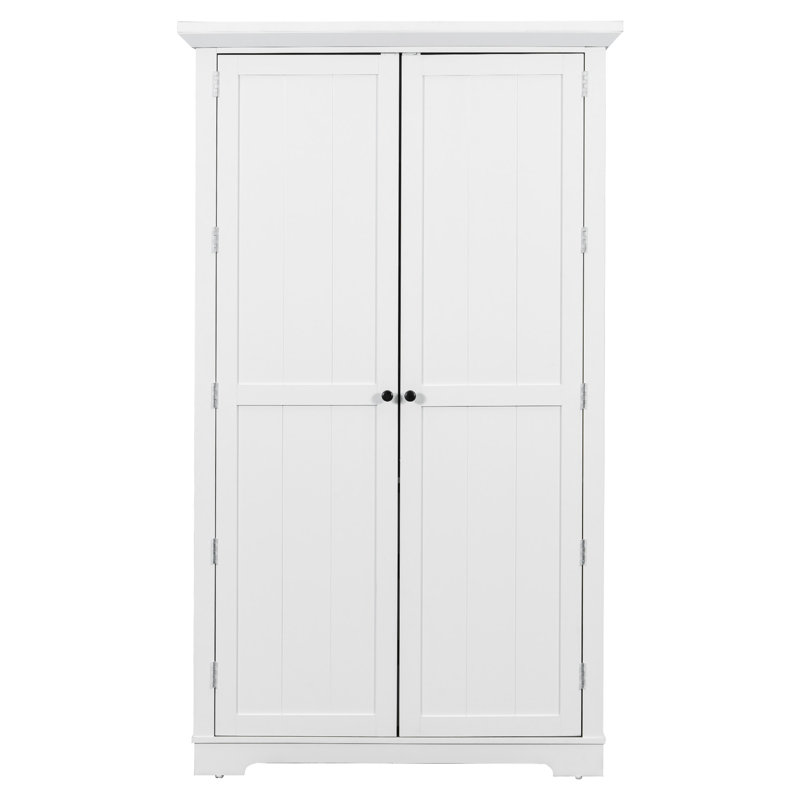 Garde-manger de style Shaker de 42 po x 20 po x 72 po avec tiroirs, Blanc