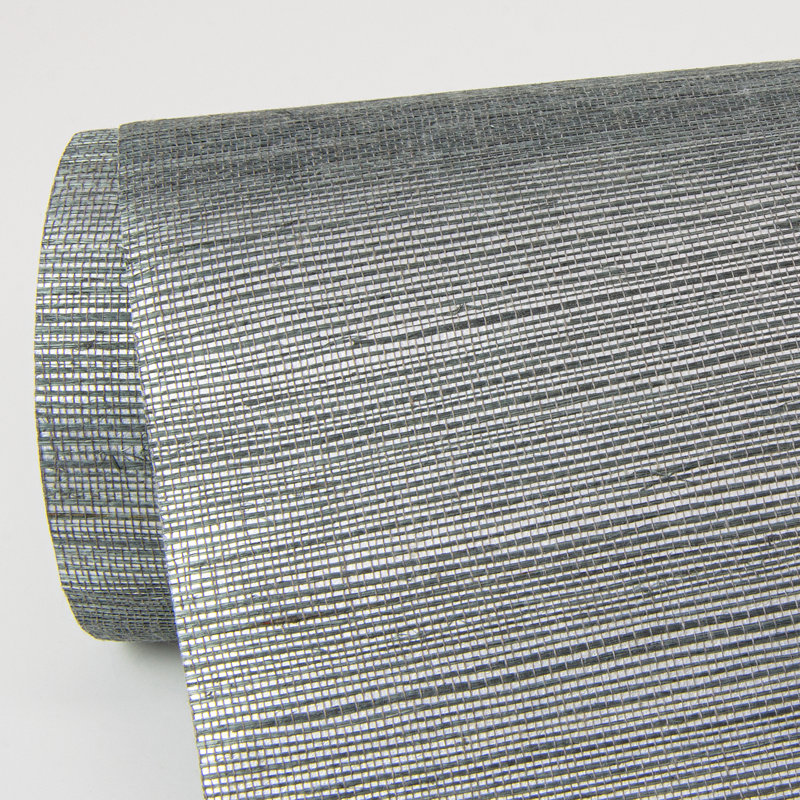 Loom Abstract Grass Cloth Wallpaper Roll, 36" W x 24' L, Slate