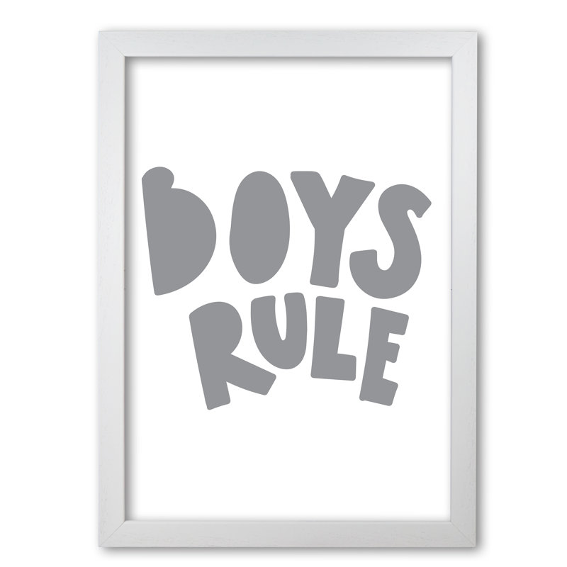 Boys Rule - Print, White Grain Frame, 30 cm H x 21 cm W x 5 cm D