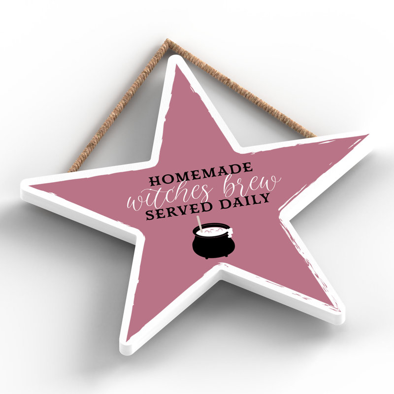 Homemade Witches Brew Wooden Star Plaque