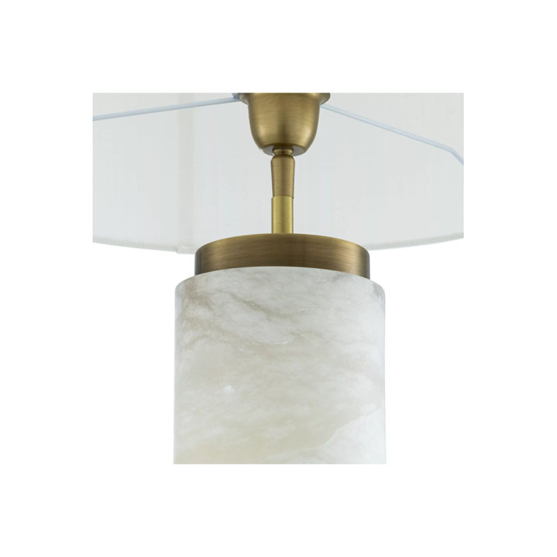 Table Lamp, White/Antique Brass