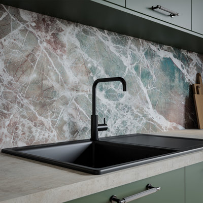 White Marble Aluminium  Kitchen Splashback