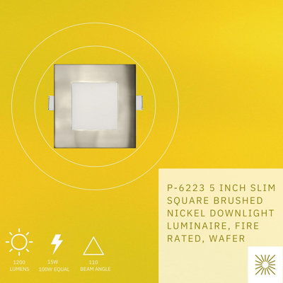 5'' Selectable Color Temperature 15 Watt Dimmable Air-Tight IC Rated Standard Recessed Lighting Kit