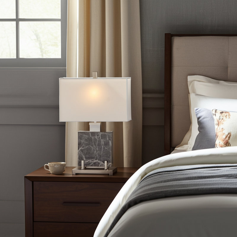 Lampe en marbre 22 po gris Latium