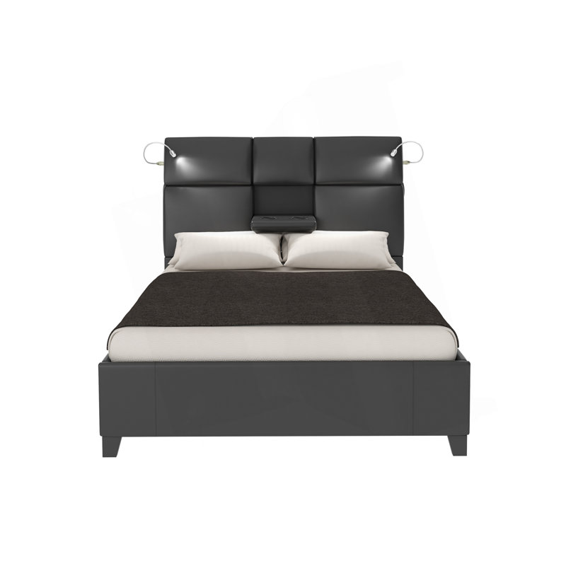 Grand plateau de musique avec éclairage tactile Bluetooth pour grand lit