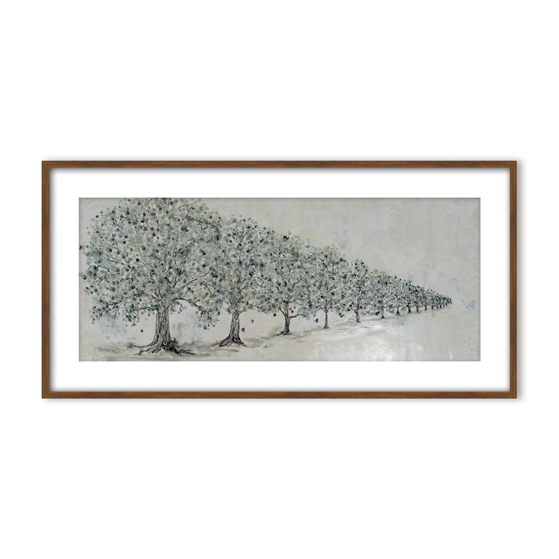 Nature Inspired "Renewal in Bloom" Canvas Wall Art By , 12" H x 24" W, Framed Matted Print, Black