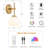 Gold Battery Operated Wall Sconces Set Of 2, Wireless Rechargeable Wall Lighting With Remote Control, LED Dimmable RGB 12 Colors & 3 CCT Wall Lights With Opal White Glass Shade-126228596