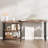 Sofa Table 360°rotating Tabletop 2-tier End Table