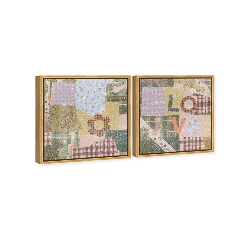 Retro Scarf Set Set by Oliver Gal, 42"H x 42"W, Gold Floater Frame