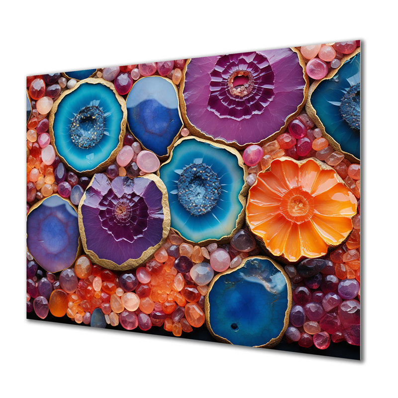 «Blue and Puprle» Améthyste Aura Geode Essence, H 30 po x l 40 po x P 1,5 po